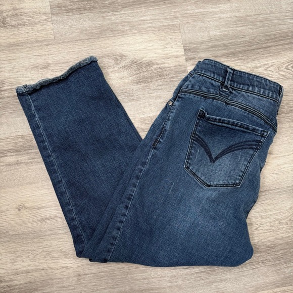 Wit & Wisdom Denim Destructed Raw Hem Ankle Crop Jeans Womens 18W Plus Size - Picture 1 of 11
